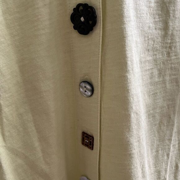 Soft Surroundings Danielle Button Top Tunic sz M Chartreuse - Picture 3 of 8